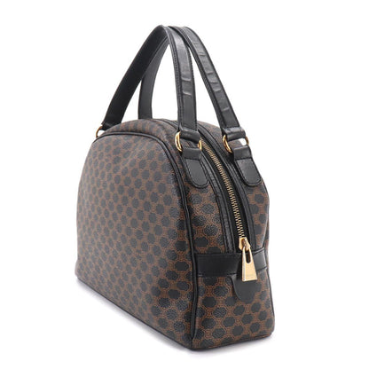 Celine Macadam Handbag Leather Black Brown Gold Vintage — view 3