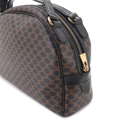 Celine Macadam Handbag Leather Black Brown Gold Vintage — view 8