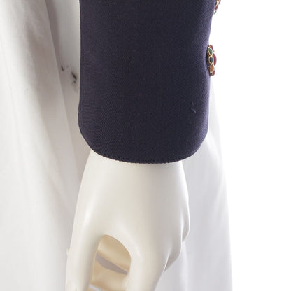 Chanel 96A Wool Silk Gripoix Short Jacket Navy 34 — view 7