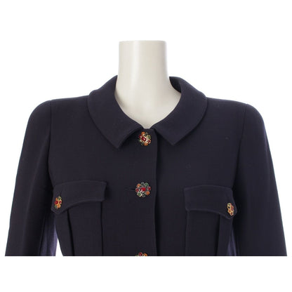 Chanel 96A Wool Silk Gripoix Short Jacket Navy 34 — view 5