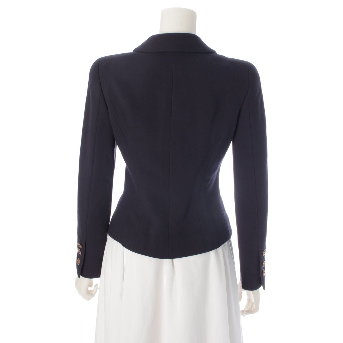Chanel 96A Wool Silk Gripoix Short Jacket Navy 34 — view 4