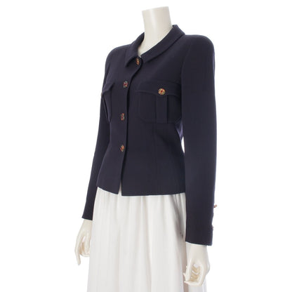 Chanel 96A Wool Silk Gripoix Short Jacket Navy 34 — view 2