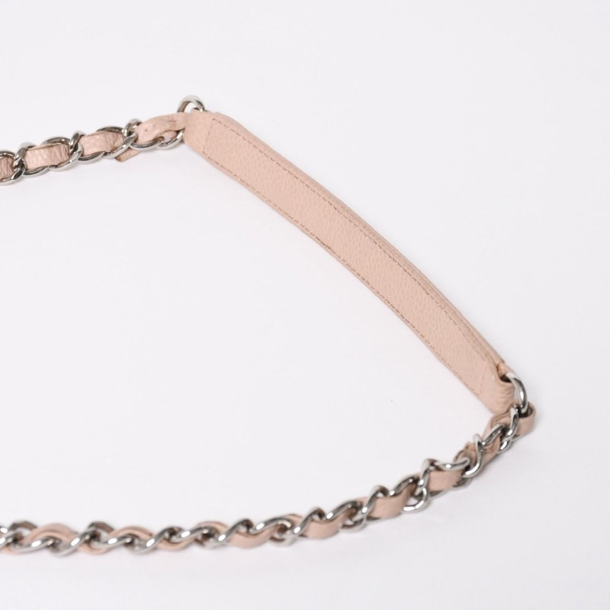 Chanel Quilted 25 Chain Shoulder Bag Caviar Leather Pink Silver — view 8