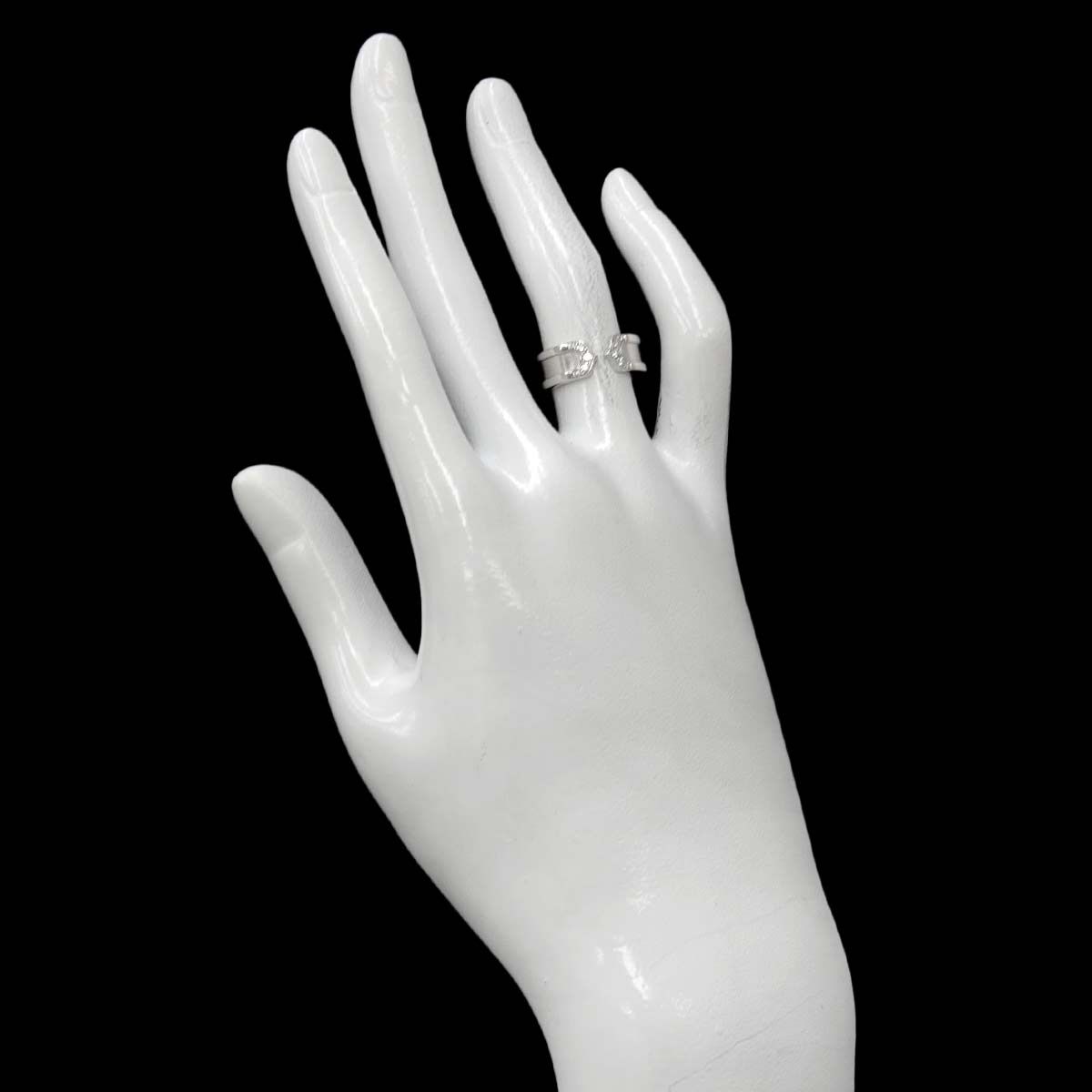 Cartier C2 Small SM 48 Ring Diamond 18K White Gold 2C — view 7