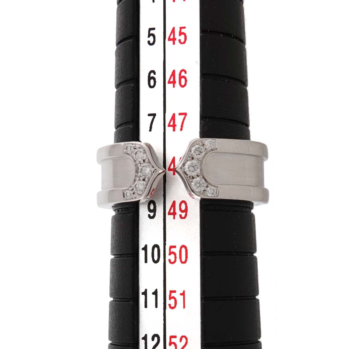 Cartier C2 Small SM 48 Ring Diamond 18K White Gold 2C — view 6