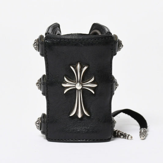 Chrome Hearts Punk Bracelet CH Cross Ball Black Silver
