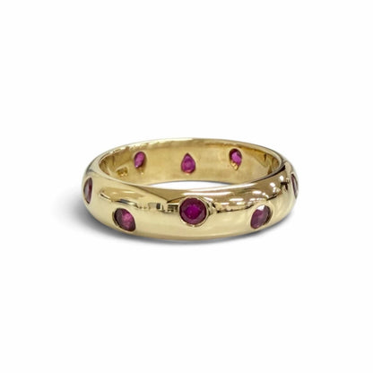 Tiffany & Co Vintage Dots Ruby Ring 18K Yellow Gold — view 4