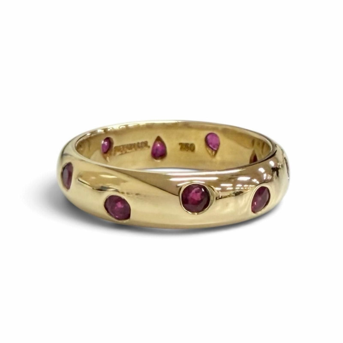 Tiffany & Co Vintage Dots Ruby Ring 18K Yellow Gold