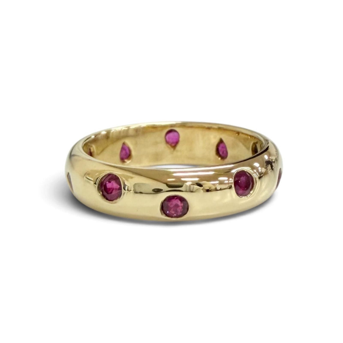 Tiffany & Co Vintage Dots Ruby Ring 18K Yellow Gold — view 3