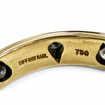 Tiffany & Co Vintage Dots Diamond Ring 18K Yellow Gold Platinum — view 6