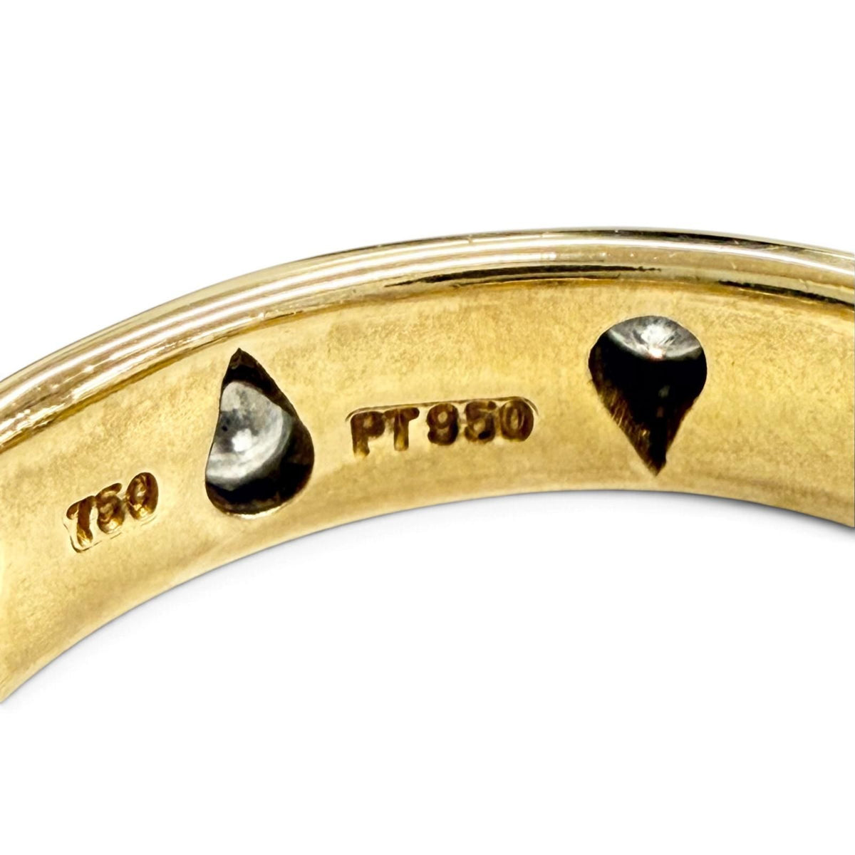 Tiffany & Co Vintage Dots Diamond Ring 18K Yellow Gold Platinum — view 7