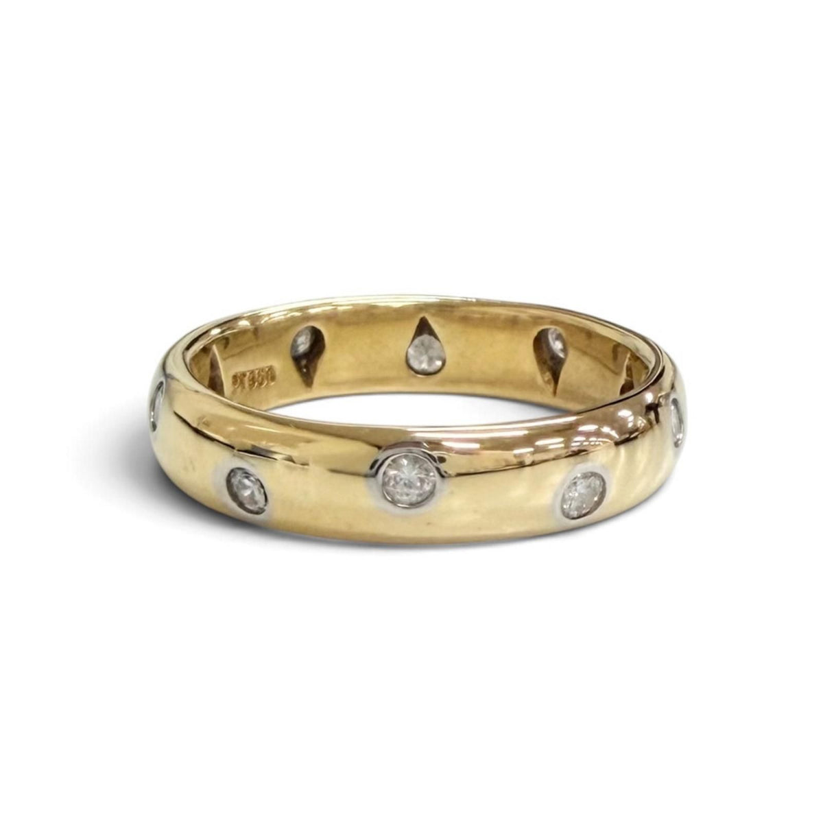 Tiffany & Co Vintage Dots Diamond Ring 18K Yellow Gold Platinum — view 4