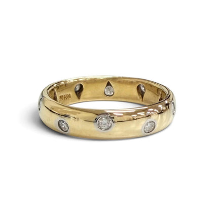Tiffany & Co Vintage Dots Diamond Ring 18K Yellow Gold Platinum — view 4