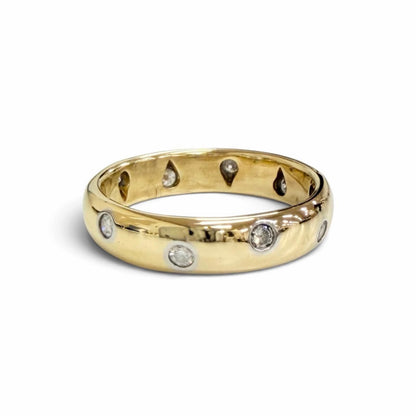 Tiffany & Co Vintage Dots Diamond Ring 18K Yellow Gold Platinum — view 3