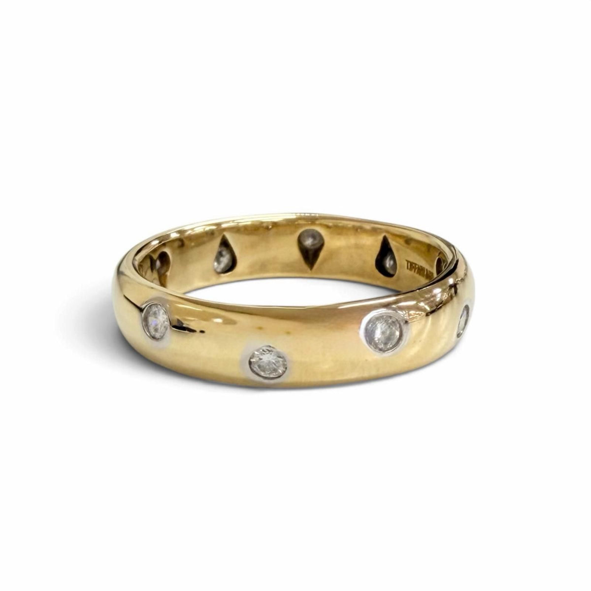 Tiffany & Co Vintage Dots Diamond Ring 18K Yellow Gold Platinum — view 2