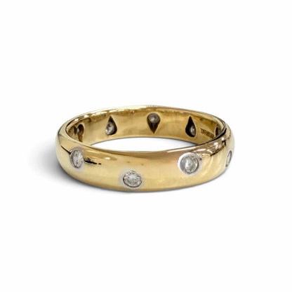 Tiffany & Co Vintage Dots Diamond Ring 18K Yellow Gold Platinum — view 2