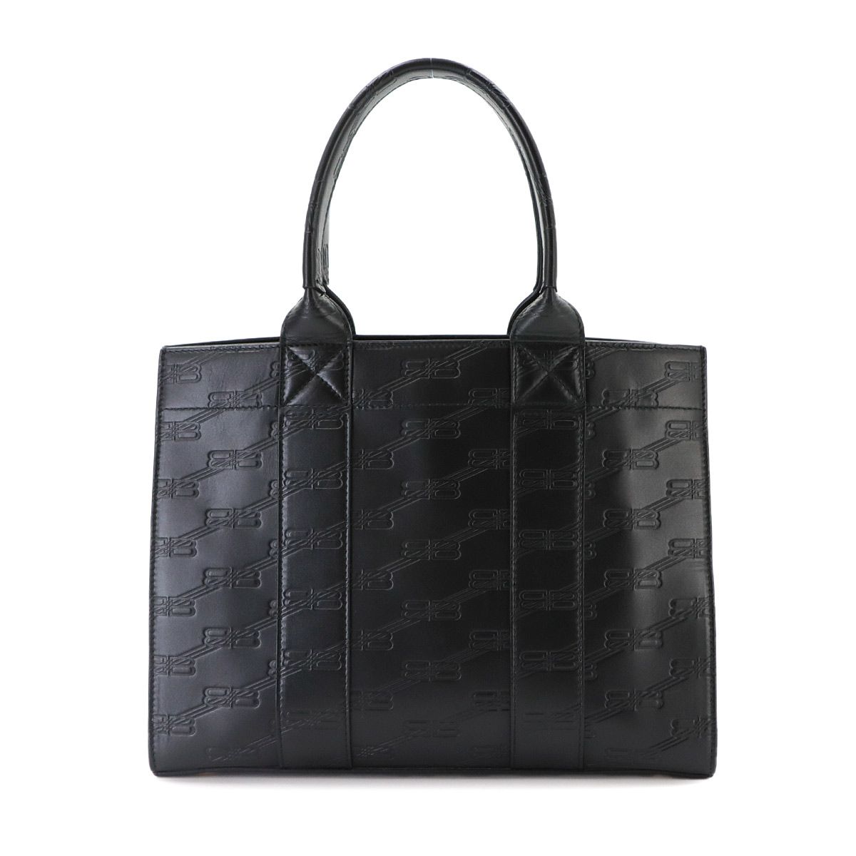 Balenciaga BB Monogram 2.0 Small 2-Way Tote Shoulder Bag Leather Black — view 2