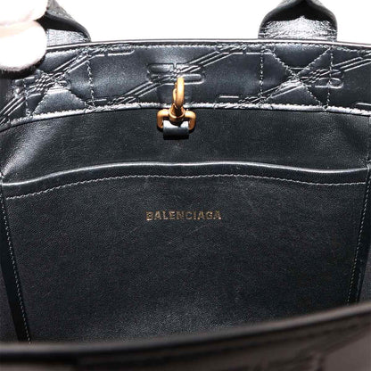 Balenciaga BB Monogram 2.0 Small 2-Way Tote Shoulder Bag Leather Black — view 7