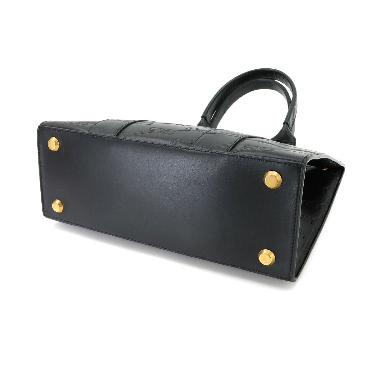 Balenciaga BB Monogram 2.0 Small 2-Way Tote Shoulder Bag Leather Black — view 4