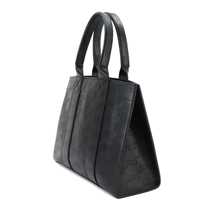 Balenciaga BB Monogram 2.0 Small 2-Way Tote Shoulder Bag Leather Black — view 3