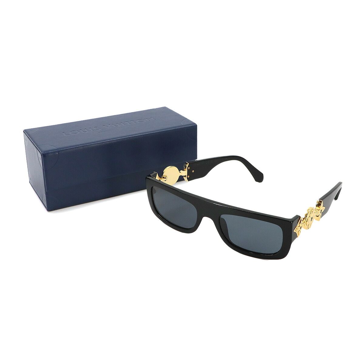 Louis Vuitton Monogram Tribute Sunglasses Black Rectangle Eyewear — view 2
