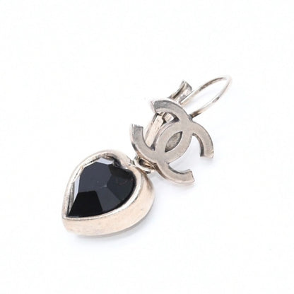 Chanel Heart CC Logo Hoop Earrings 06A Stamp Crystal Metal — view 2