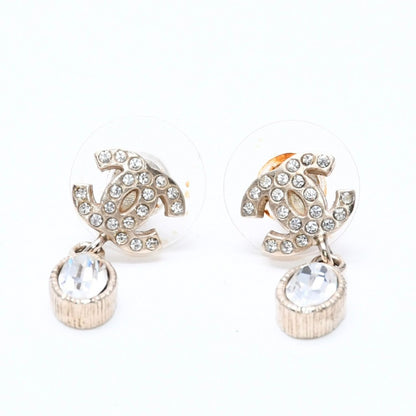 Chanel Heart CC Logo Hoop Earrings 06A Stamp Crystal Metal — view 7