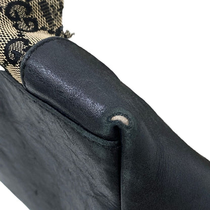 Gucci Tote Bag GG Pattern Beige Black Leather — view 6