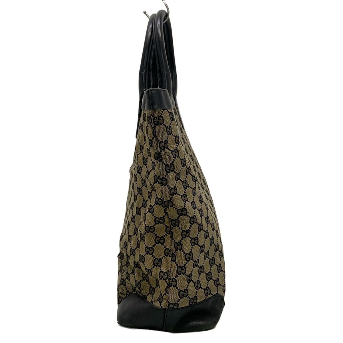 Gucci Tote Bag GG Pattern Beige Black Leather — view 2