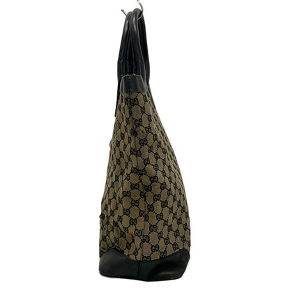Gucci Tote Bag GG Pattern Beige Black Leather — view 2