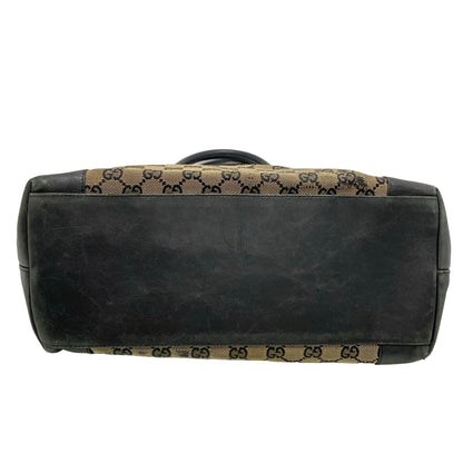 Gucci Tote Bag GG Pattern Beige Black Leather — view 5