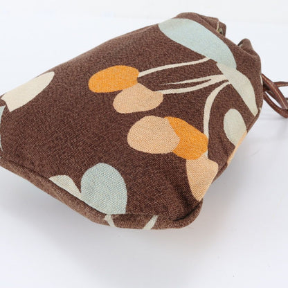Miu Miu Drawstring Leather Canvas Shoulder Bag — view 5