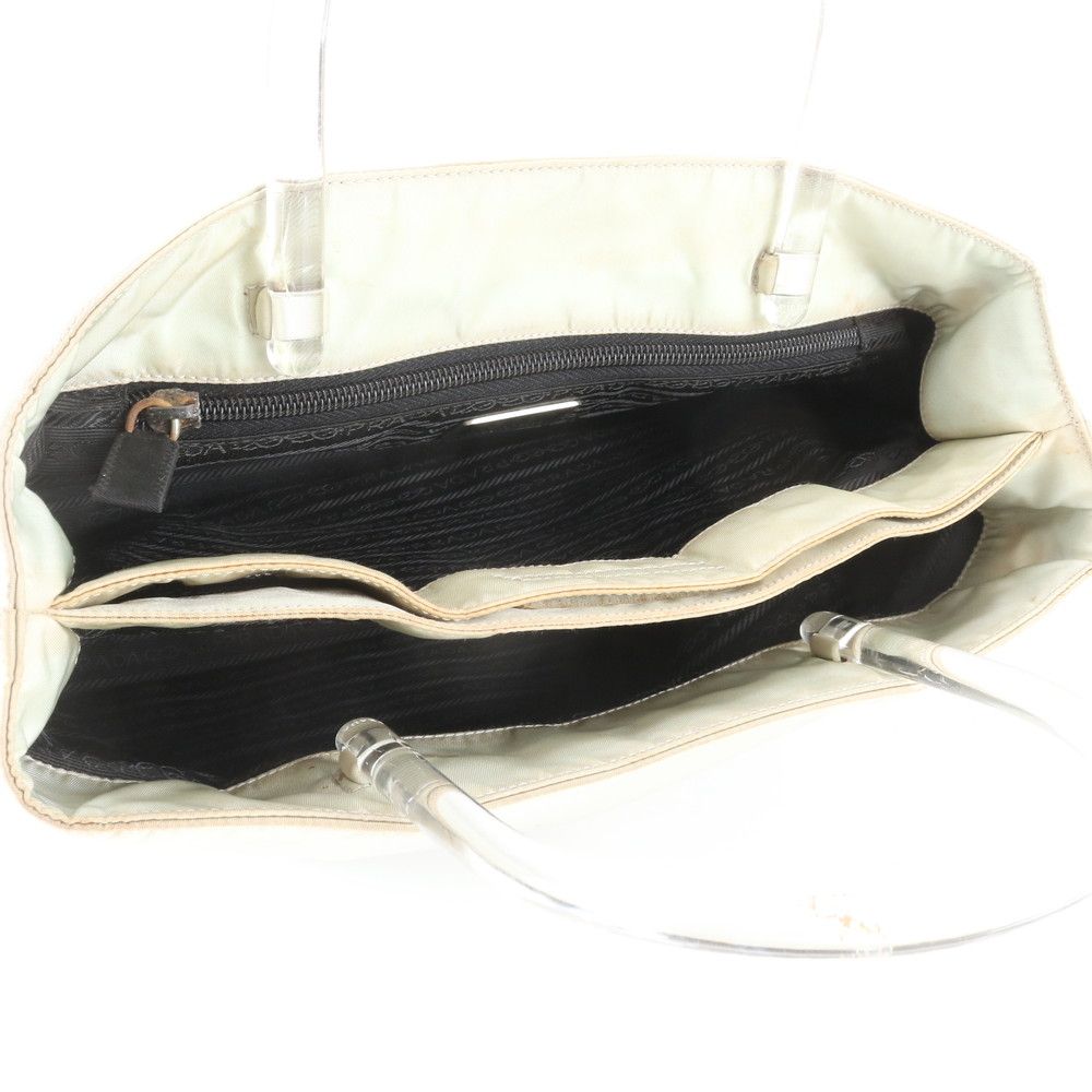 Prada Tessuto Nylon Triangle Logo Handle Handbag Tote — view 7