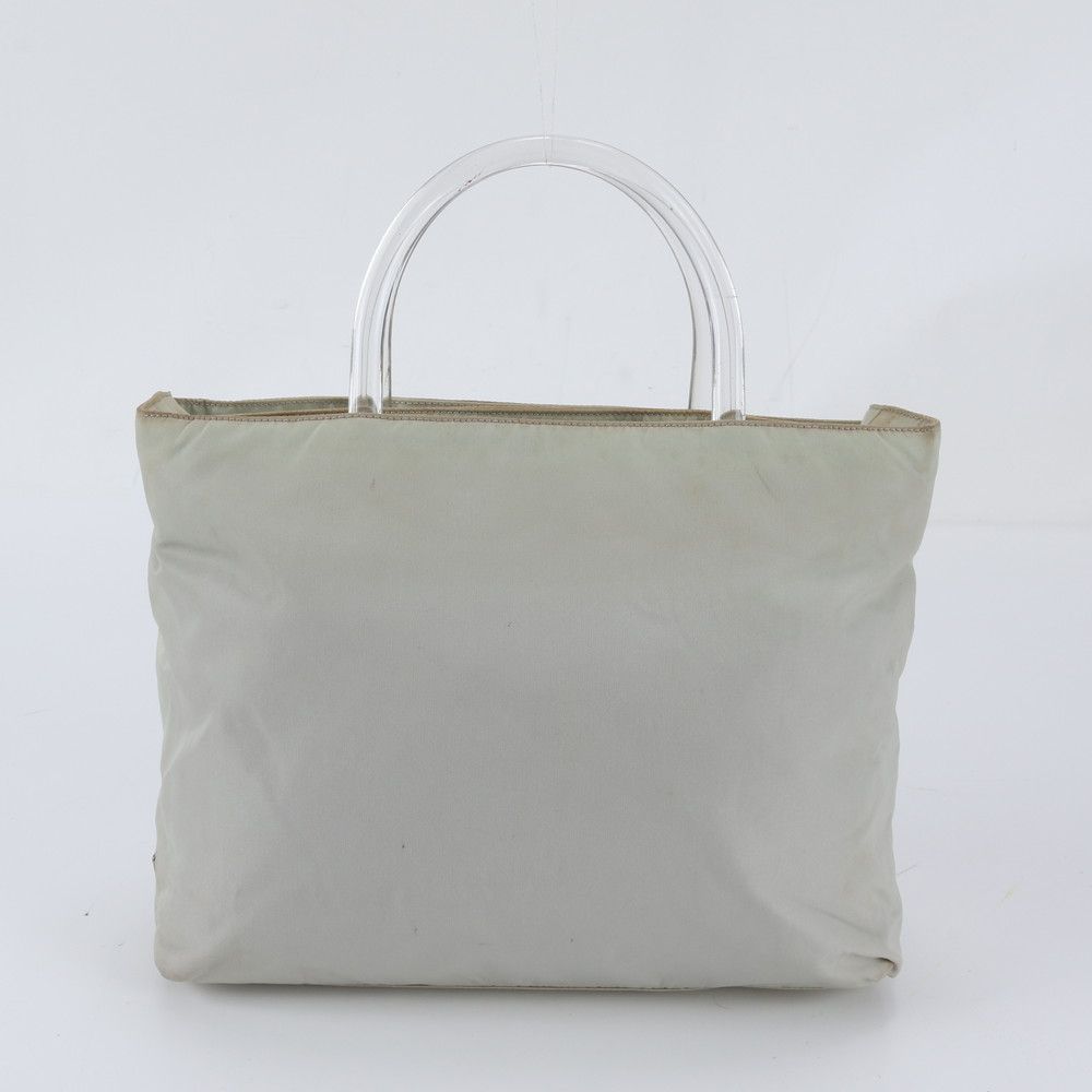 Prada Tessuto Nylon Triangle Logo Handle Handbag Tote