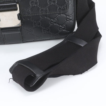 Gucci Guccissima Leather Shoulder Bag Crossbody Messenger Black — view 2