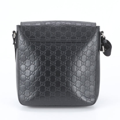 Gucci Guccissima Leather Shoulder Bag Crossbody Messenger Black — view 3