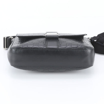 Gucci Guccissima Leather Shoulder Bag Crossbody Messenger Black — view 6
