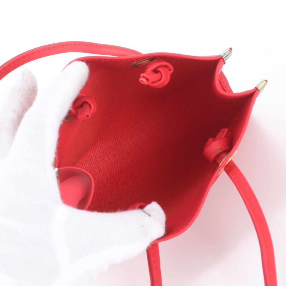 Fendi FF Logo Rubber Handbag Tote Red — view 7