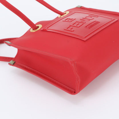 Fendi FF Logo Rubber Handbag Tote Red — view 5