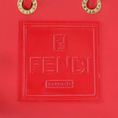 Fendi FF Logo Rubber Handbag Tote Red — view 8