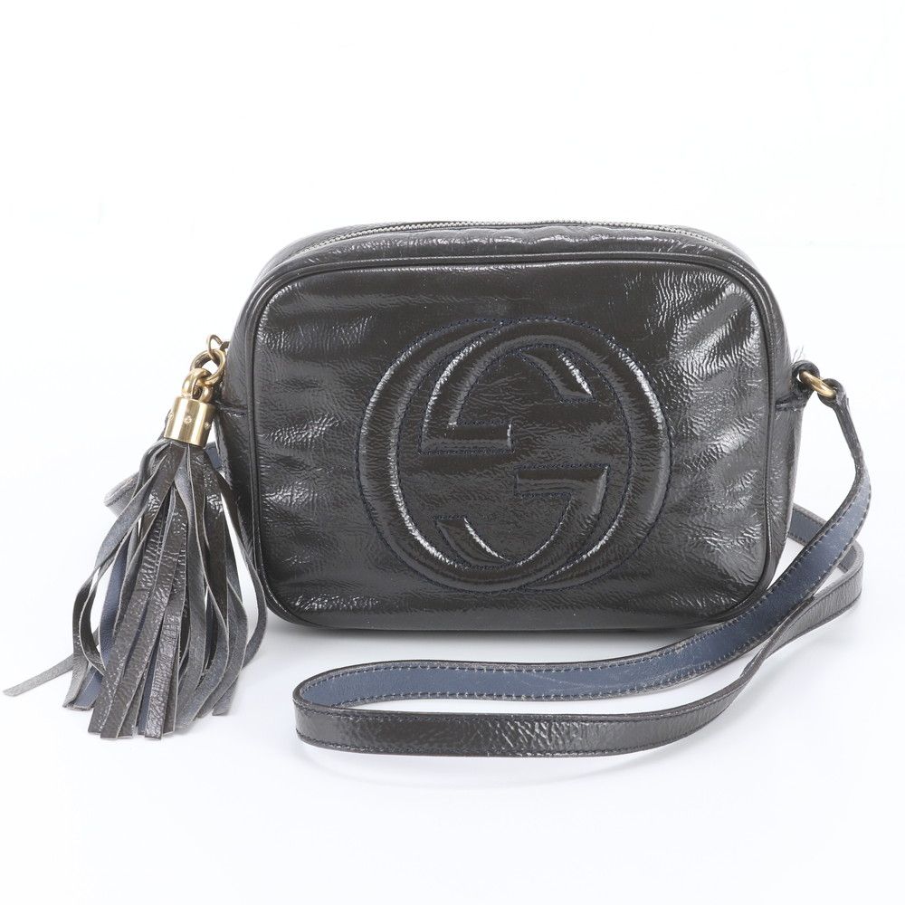 Gucci Soho Tassel Leather Shoulder Bag Crossbody Black
