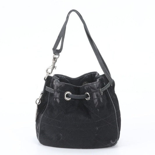 Dior Calf Hair 175 BM Leather Handbag Black