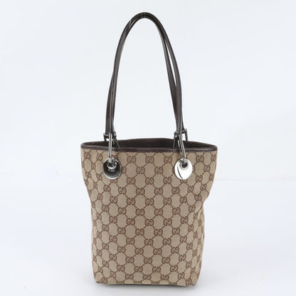 Gucci GG Canvas Leather Tote Bag Shoulder Hand Brown — view 3