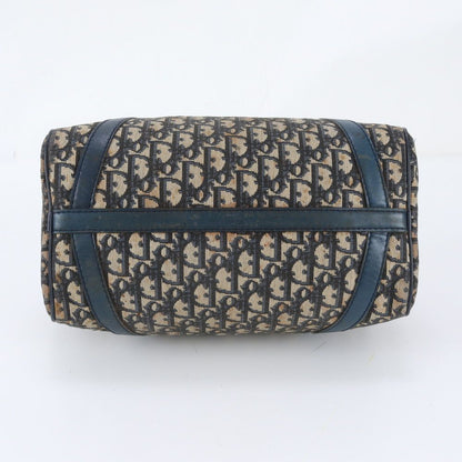 Dior Trotter Mini Boston Leather Handbag Tote Navy — view 5