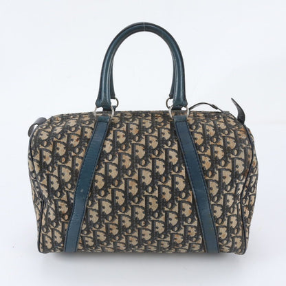 Dior Trotter Mini Boston Leather Handbag Tote Navy — view 3