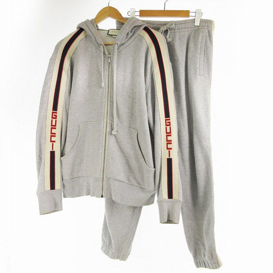 Gucci Set Technical Line Zip Up Hoodie Sweatpants Tiger Logo Gray Division S