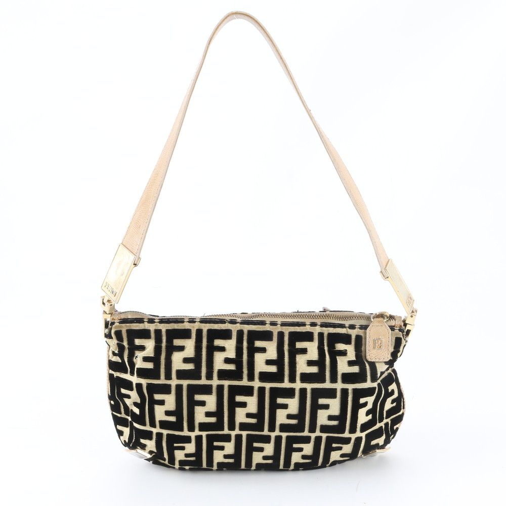 Fendi Zucca Patch FF Leather Canvas Bag Shoulder — view 3
