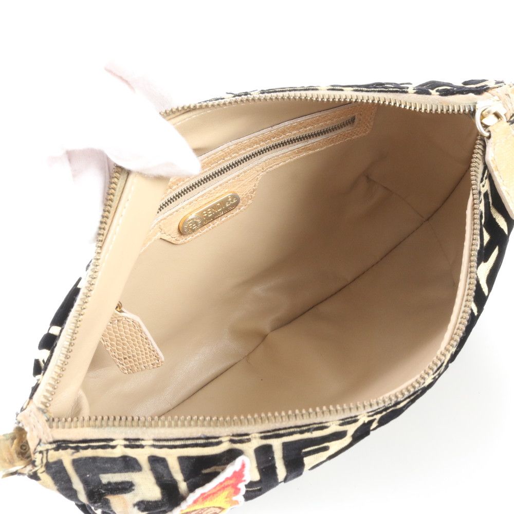 Fendi Zucca Patch FF Leather Canvas Bag Shoulder — view 7