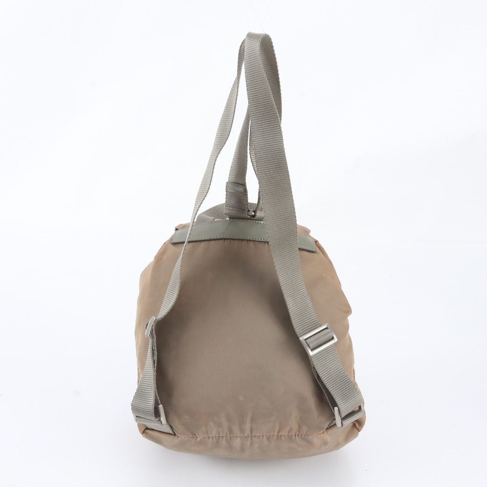 Prada Tessuto Nylon Triangle Logo Leather Backpack Shoulder Bag — view 3