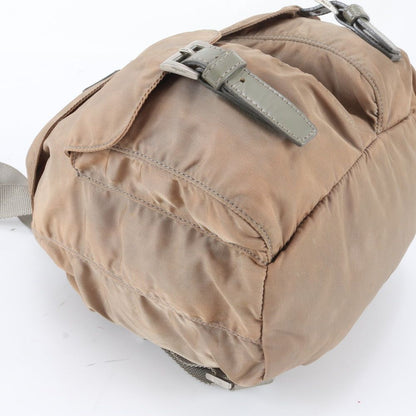 Prada Tessuto Nylon Triangle Logo Leather Backpack Shoulder Bag — view 6